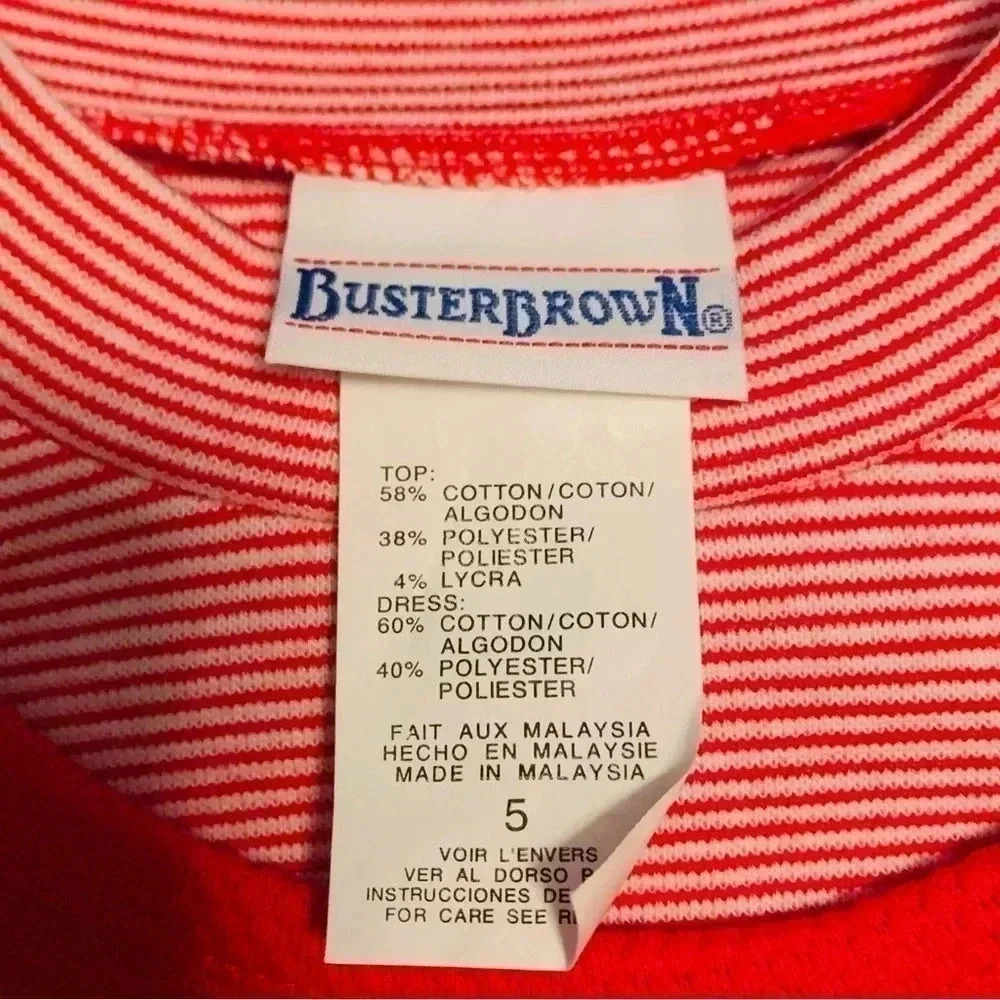 Vintage Buster Brown Christmas Dress Size 5 - Picture 4 of 5